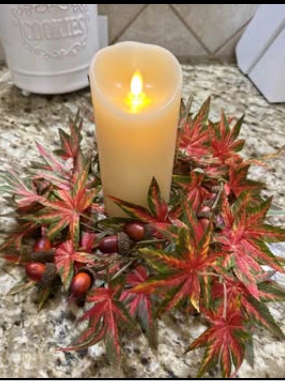 Autumn Maple Leaf Candle Ring  - ( CANDLE - NOT INCLUDED )